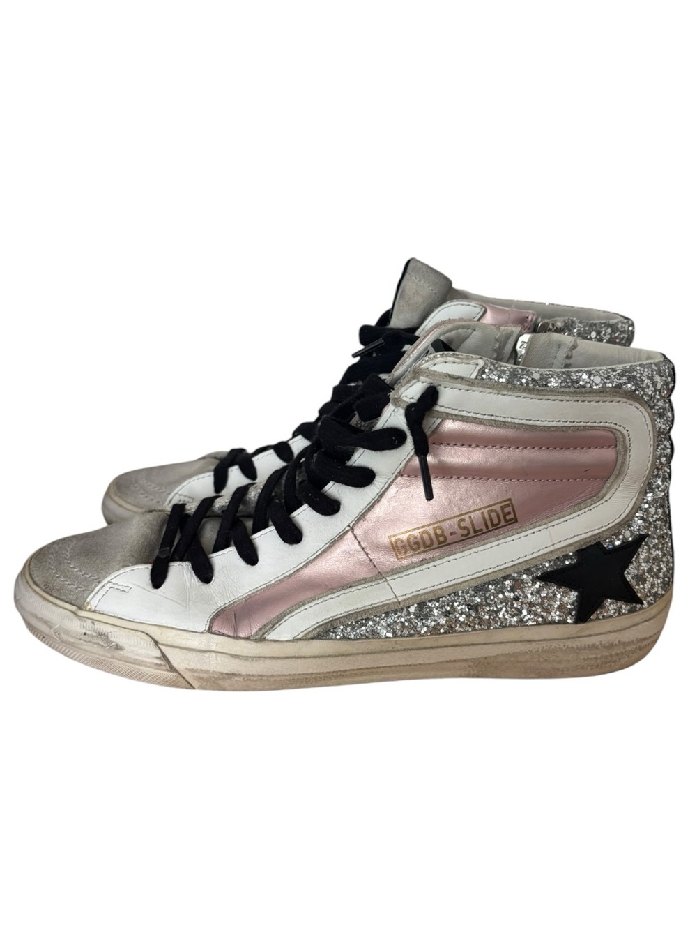 Golden Goose Slide Glitter High Top Sneaker - Picture 3 of 10